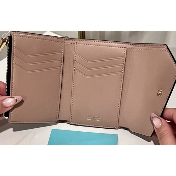 NWT TIFFANY & Co. T Wallet Trifold Wallet Leather Black Women - Picture 5 of 10